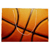 大きなオレンジ色のピンカスバスケットボール ラージペーパーバッグ (裏面)