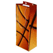 大きなオレンジ色のピンカスバスケットボール ワインギフトバッグ (裏面アングル)