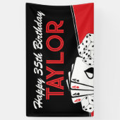 大きなカジノポーカーカードの誕生日パーティーバナー看板 横断幕 (縦)