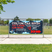 大きなカスタマイズ車洗いビジネスのトラフィックが見える 横断幕 (インサイチュ)