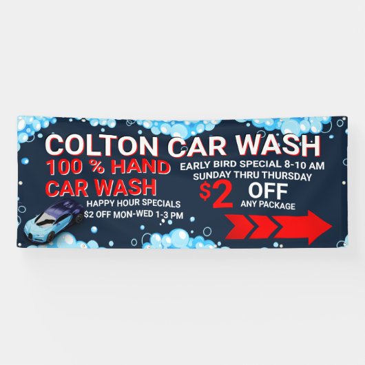 大きなカスタマイズ車洗いビジネスのトラフィックが見える 横断幕 (横)