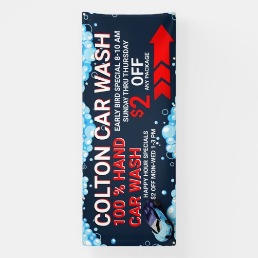 大きなカスタマイズ車洗いビジネスのトラフィックが見える 横断幕 (縦)
