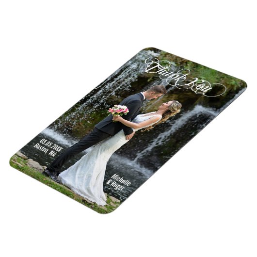 大きなカスタムウェディングありがとう写真Flexiマグネット マグネット (左側)