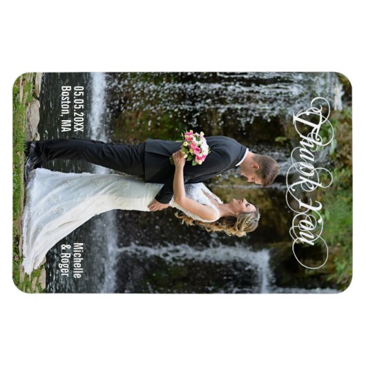 大きなカスタムウェディングありがとう写真Flexiマグネット マグネット (横)