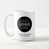 大きなカスタムビジネス名とロゴの15オンス コーヒーマグカップ (左)