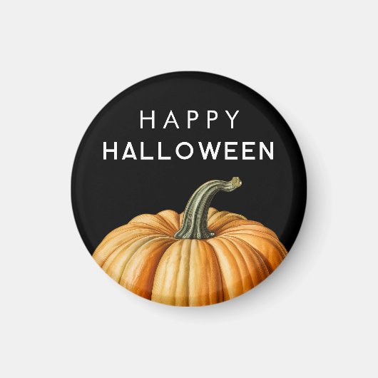 大きなカボチャを持つハッピーハローウィン マグネット (正面)