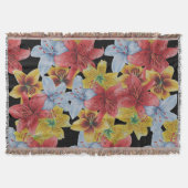 大きなカラフルはっきりしたの花フローラ スローブランケット (正面)