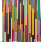 大きなカラフルストライプ シャワーカーテン (正面)