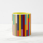 大きなカラフルストライプ ツートーンマグカップ (中央)