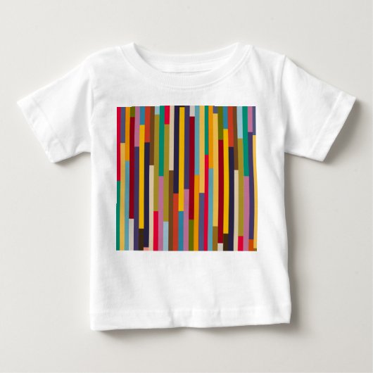 大きなカラフルストライプ ベビーTシャツ (正面)