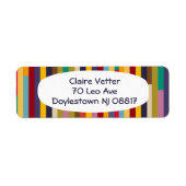 大きなカラフルストライプ ラベル (正面)