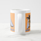 大きなカラフル漫画のドイツの羊飼い犬 ジャンボコーヒーマグカップ (裏面)