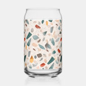 大きなガラスチップのレトロテラゾーパターンの缶グラス ガラス缶 (裏面)