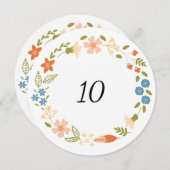 大きなガーデンパーティー カスタムテーブルナンバーカード 招待状 (正面/裏面)