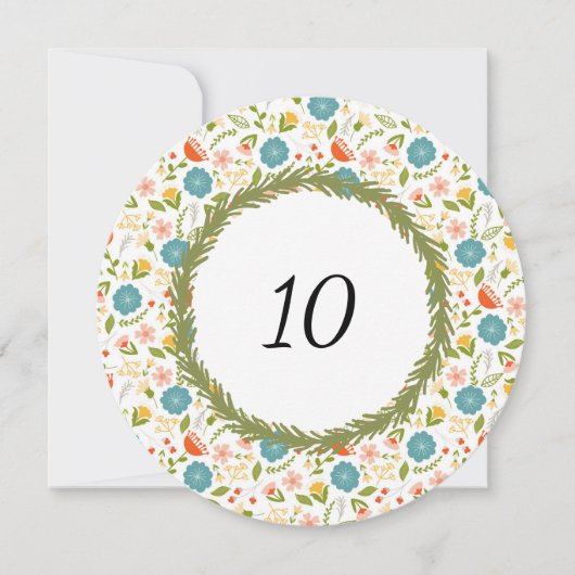 大きなガーデンパーティー カスタムテーブルナンバーカード 招待状 (正面)