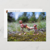 大きなキノコをバスケットに入れたコーン小妖精や小人 ポストカード (正面/裏面)