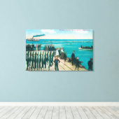 大きなキャッチを持つ魚釣りシーン キャンバスプリント (インサイチュ (ウッドフロア))