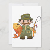 大きなキャッチ魚釣りを持つ漫画の釣り人おもしろい 招待状 (正面)