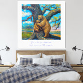 大きなキャンバスにベビー油絵のママベア キャンバスプリント (インサイチュ (寝室))