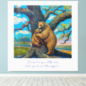 大きなキャンバスにベビー油絵のママベア キャンバスプリント (インサイチュ (ウッドフロア))