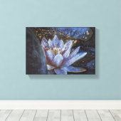 大きなキャンバスの花の壁アート輝く装飾ブルー キャンバスプリント (インサイチュ (ウッドフロア))