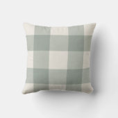 大きなギンガムチェックは薄いセージ緑 クッション (裏面)