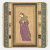 大きなクライブアルブからaigretteを保持している女の子 スクエアシール (正面)