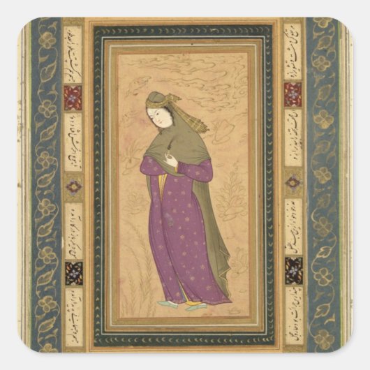 大きなクライブアルブからaigretteを保持している女の子 スクエアシール (正面)