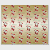 大きなクリスマスの願いと小さなヤギのキス金ゴールド ラッピングペーパー (フラット)