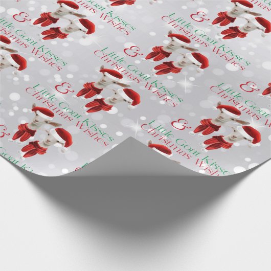 大きなクリスマスの願い小さなヤギキスシルバー ラッピングペーパー (角)