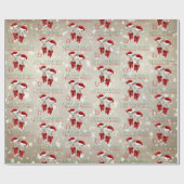 大きなクリスマスの願い小さなヤギキス金ゴールド ラッピングペーパー (フラット)