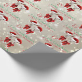 大きなクリスマスの願い小さなヤギキス金ゴールド ラッピングペーパー (角)