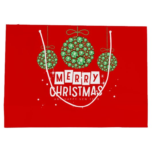 大きなクリスマスオーナメント抱き枕 ラージペーパーバッグ (裏面)