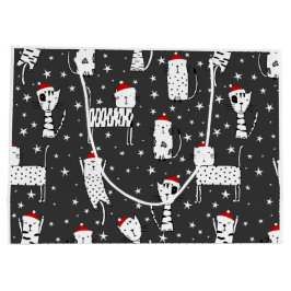 大きなクリスマスキャッツ抱き枕 ラージペーパーバッグ