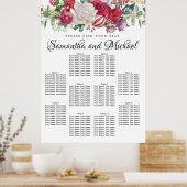 大きなクリスマスグリーン10テーブルの座席表 ポスター (キッチン)