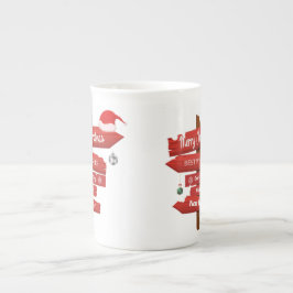 大きなクリスマスマグカップ ボーンチャイナマグカップ