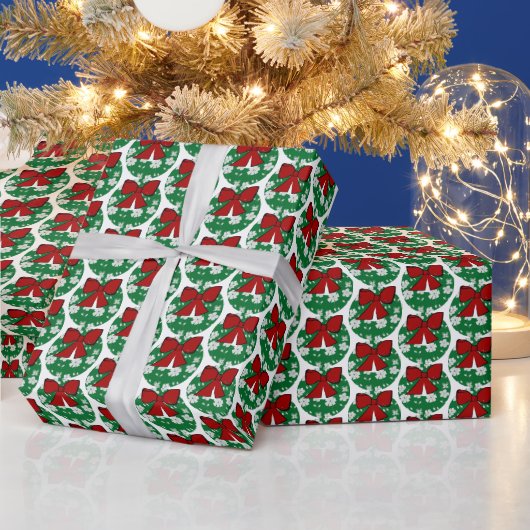 大きなクリスマスリースの包装紙 ラッピングペーパー (クリスマス)
