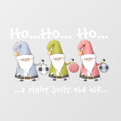 大きなクリスマス小人/格言とオーナメント ウィンドウサイン (シート)