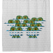 大きなクロックシャワーカーテン シャワーカーテン (正面)