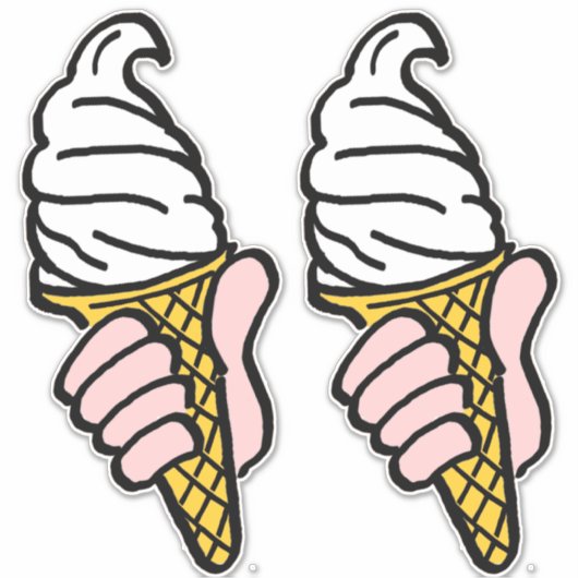 大きなグラフィックはっきりしたアポップ・アートのートのスタイルアイスクリームを2つ シール (正面)