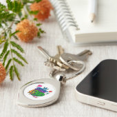 大きなグラフィティネオンのアートワークを残す キーホルダー (側面)