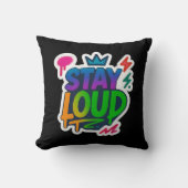 大きなグラフィティネオンのアートワークを残す クッション (正面)