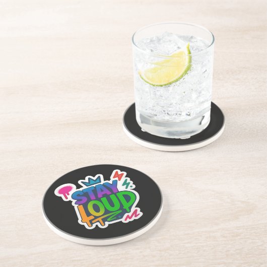 大きなグラフィティネオンのアートワークを残す コースター (側面)