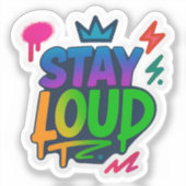 大きなグラフィティネオンのアートワークを残す シール (正面)