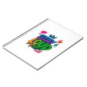 大きなグラフィティネオンのアートワークを残す ノートブック (左側)