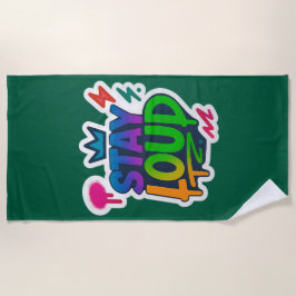 大きなグラフィティネオンのアートワークを残す ビーチタオル