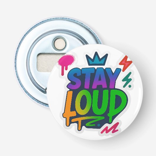 大きなグラフィティネオンのアートワークを残す 栓抜き (正面)