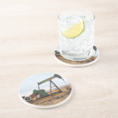 大きなグリーンパンプジャックイン油場 コースター (側面)