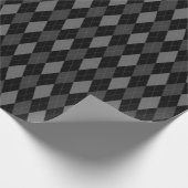 大きなグレーと黒のラッアーガイルピング紙 ラッピングペーパー (角)