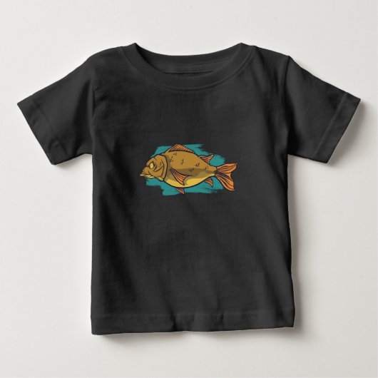 大きなコイの魚 ベビーTシャツ (正面)